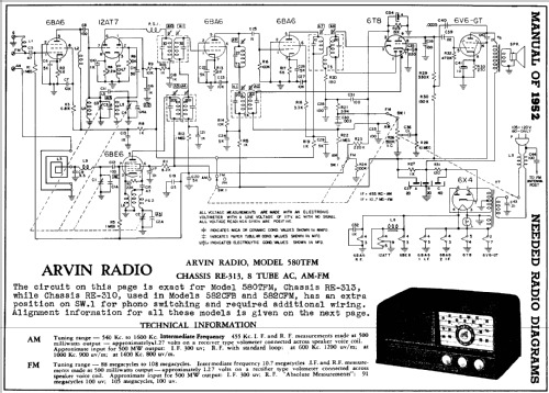 582CFB Ch= RE310; Arvin, brand of (ID = 139902) Radio