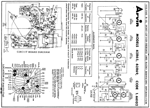 62R65 Ch= 1.66102; Arvin, brand of (ID = 168717) Radio