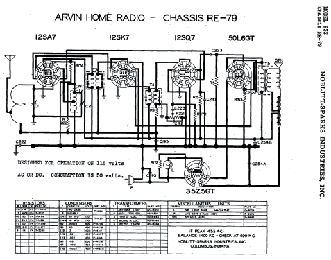 632 RE-79; Arvin, brand of (ID = 450389) Radio