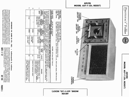 657-T Ch= RE307; Arvin, brand of (ID = 426822) Radio