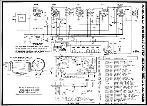 665 Ch= RE-229; Arvin, brand of (ID = 90698) Radio