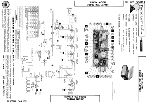 73P03 Ch= 1.77401; Arvin, brand of (ID = 552999) Radio