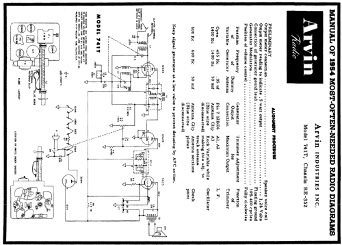 741T Ch= RE352; Arvin, brand of (ID = 171372) Radio