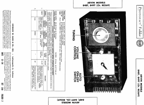 849T Ch=RE369; Arvin, brand of (ID = 426935) Radio