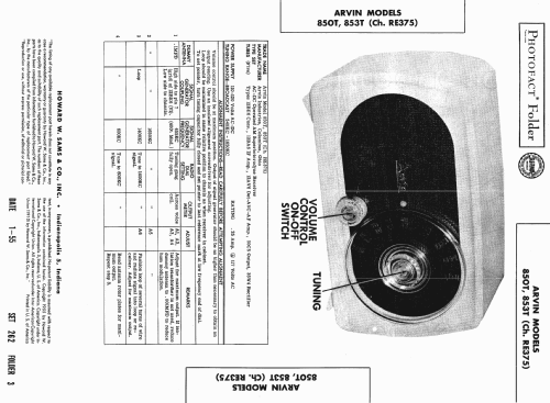 853T Ch= RE375; Arvin, brand of (ID = 427135) Radio