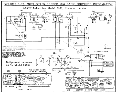 8565 Ch= 1.41200; Arvin, brand of (ID = 129004) Radio