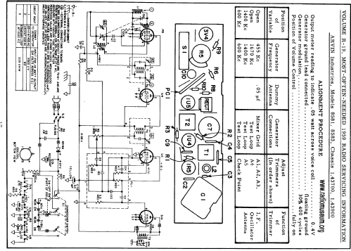 8583 Ch= 1.43900; Arvin, brand of (ID = 61276) Radio