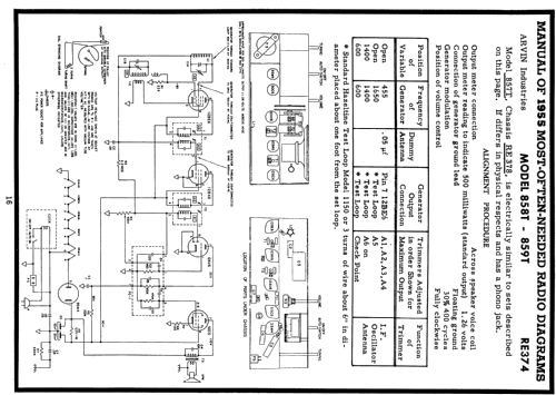 858T Ch= RE-374; Arvin, brand of (ID = 119045) Radio