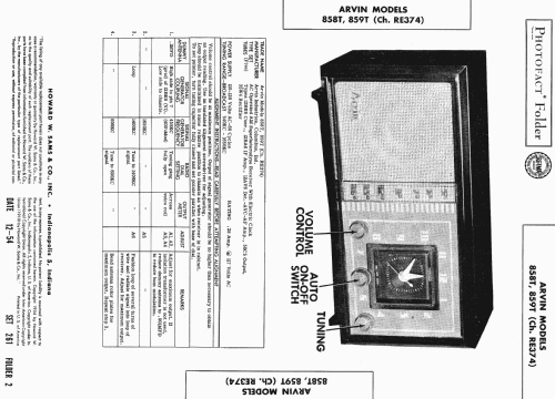 858T Ch= RE-374; Arvin, brand of (ID = 427165) Radio