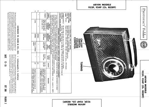 954-P Ch= RE389; Arvin, brand of (ID = 2680715) Radio