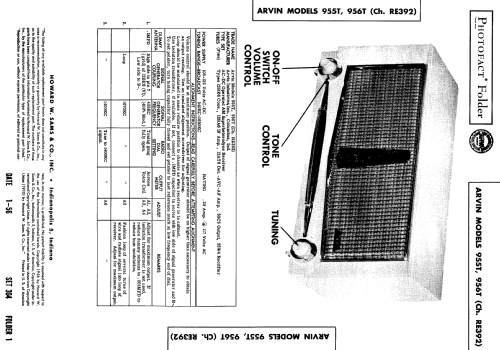 955T Ch= RE-392; Arvin, brand of (ID = 427225) Radio