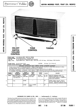 956T Ch= RE392; Arvin, brand of (ID = 2705379) Radio