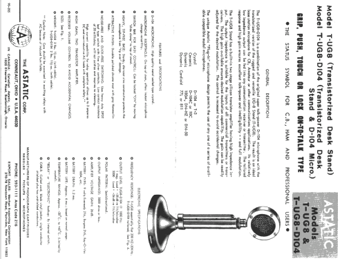 Crystal Microphone D-104; Astatic Corp.; (ID = 1765256) Microfono/PU