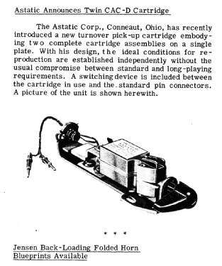 Twin CAC-D Cartridge; Astatic Corp.; (ID = 3029392) Diverses