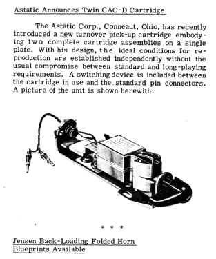 Twin CAC-D Cartridge; Astatic Corp.; (ID = 3029392) Misc