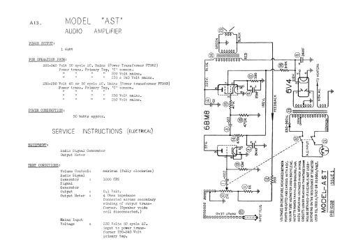 Audio Amplifier/Speaker Unit AST; Astor brand, Radio (ID = 2057791) Speaker-P