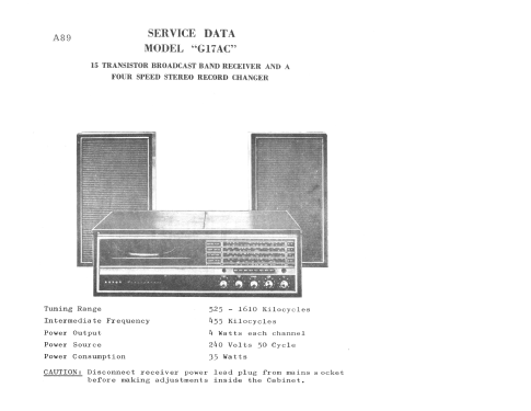 G17AC Ch=G17 Series; Astor brand, Radio (ID = 2056344) Radio