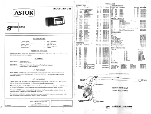 Town & Country MF026 ; Astor brand, Radio (ID = 1683227) Radio