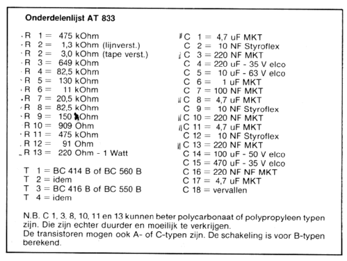 Regelversterker AT833; Audio Research (ID = 417041) Kit