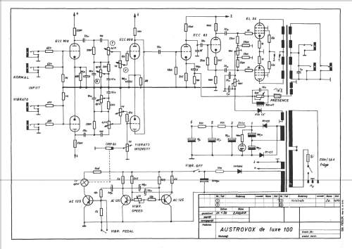 Gitarrenverstärker De Luxe 100; Austrovox, Wien 7 (ID = 572804) Ampl/Mixer