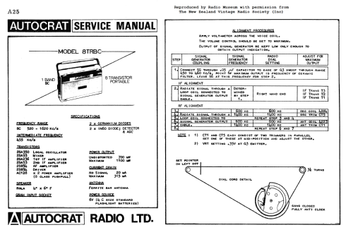 8 Transistor Portable 8TRBC; Autocrat Radio Ltd.; (ID = 2980788) Radio