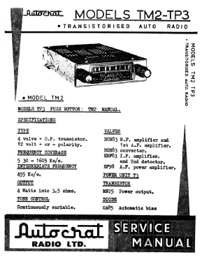 TM2; Autocrat Radio Ltd.; (ID = 2977188) Car Radio