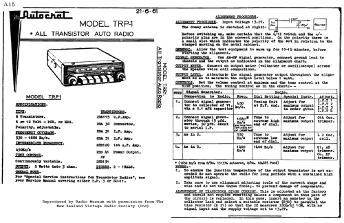 TRP1; Autocrat Radio Ltd.; (ID = 2977410) Car Radio