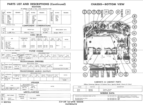 MT-419 Automatic; Automatic Radio Mfg. (ID = 542147) Car Radio