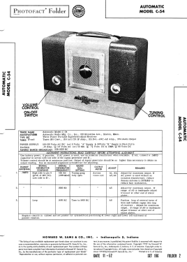 C-54 ; Automatic Radio Mfg. (ID = 3111022) Radio