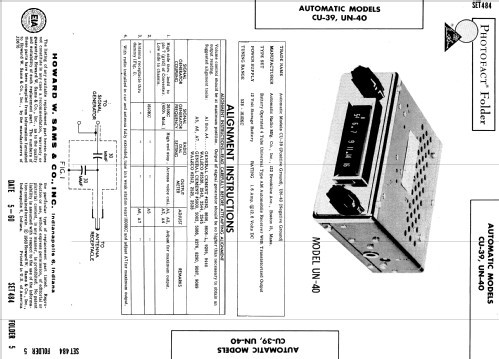 CU-39 ; Automatic Radio Mfg. (ID = 568948) Car Radio