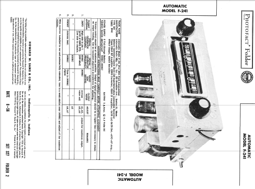 F-241 ; Automatic Radio Mfg. (ID = 2360263) Car Radio