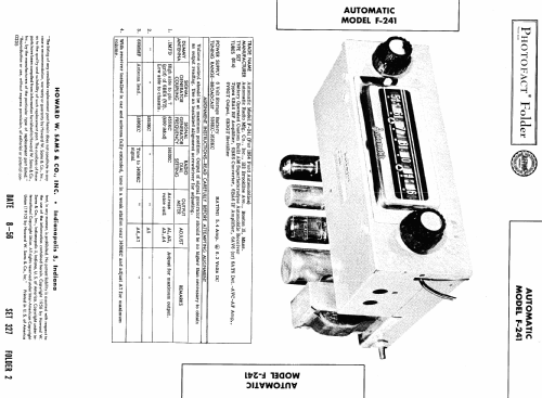 F-241 ; Automatic Radio Mfg. (ID = 437246) Car Radio