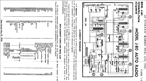 J-80 ; Automatic Radio Mfg. (ID = 451034) Car Radio