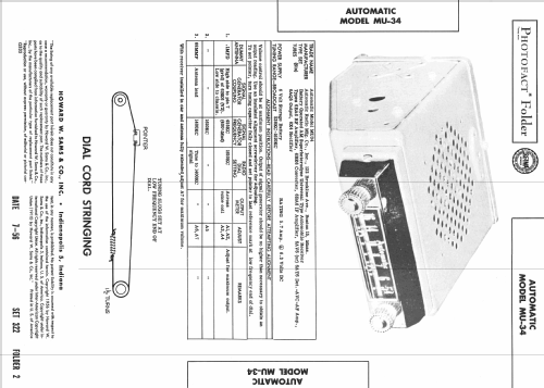 MU34 ; Automatic Radio Mfg. (ID = 2286504) Car Radio