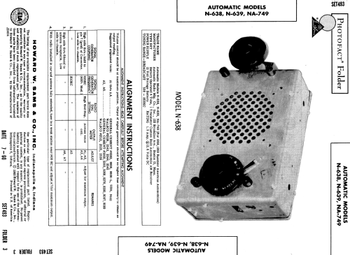 N-638 ; Automatic Radio Mfg. (ID = 590120) Car Radio