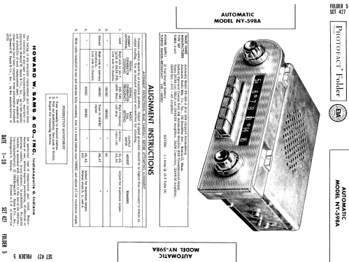 NY-598A ; Automatic Radio Mfg. (ID = 724090) Car Radio