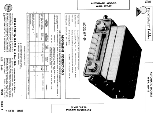 WP-19 ; Automatic Radio Mfg. (ID = 557039) Car Radio