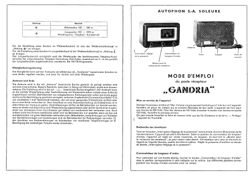 Gandria var 1; Autophon AG inkl. (ID = 2088601) Radio