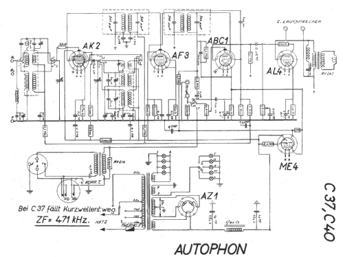 Schrankmodell C40; Autophon AG inkl. (ID = 16498) Radio