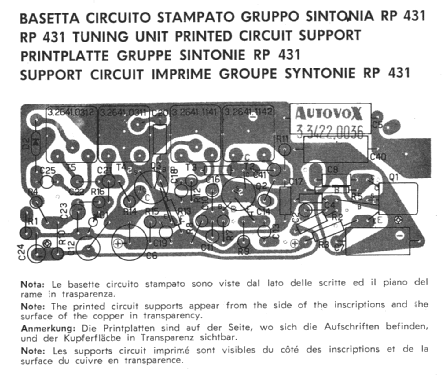 RP431; Autovox SPA; Roma (ID = 915980) Car Radio