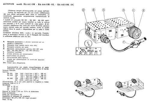 Bikini RA441; Autovox SPA; Roma (ID = 2949798) Car Radio