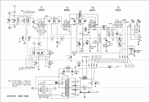 RA49/GN; Autovox SPA; Roma (ID = 1616337) Car Radio