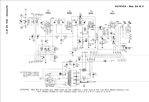 RA49/LA; Autovox SPA; Roma (ID = 2465519) Car Radio