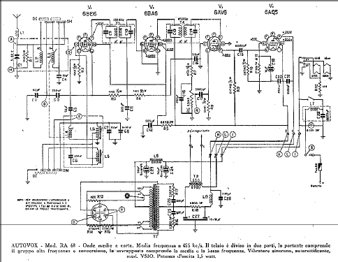 RA68; Autovox SPA; Roma (ID = 954459) Car Radio