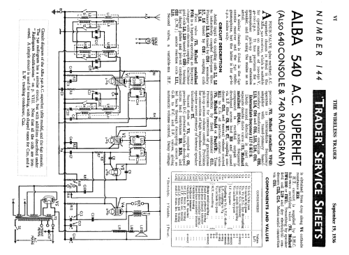 Alba 640 AC; Alba Brand Balcombe (ID = 1031047) Radio