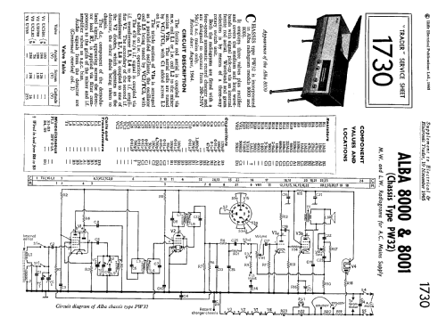 Alba 8000 Ch= PW32; Alba Brand Balcombe (ID = 2310223) Radio