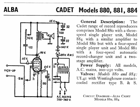 Alba Cadet 880; Alba Brand Balcombe (ID = 562011) R-Player