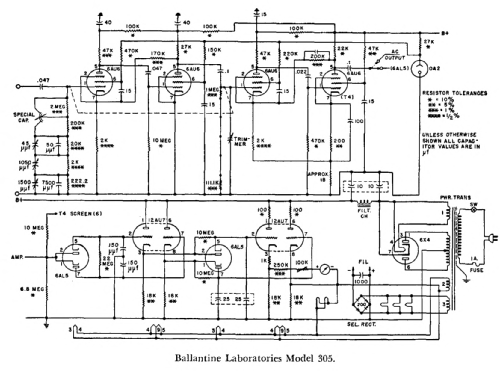 Electronic Voltmeter 305; Ballantine (ID = 3081519) Equipment