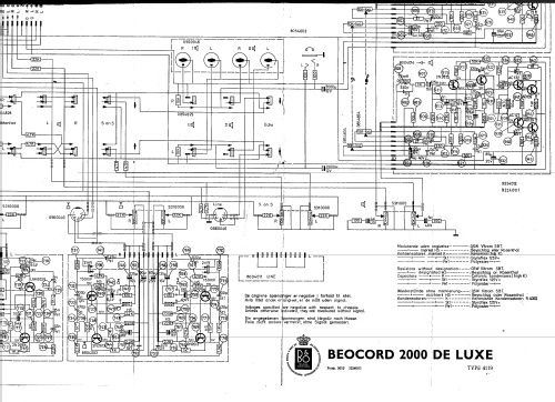 Beocord 2000 de Luxe 4119; Bang & Olufsen B&O; (ID = 975469) Reg-Riprod