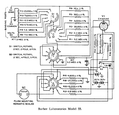 Electronic Multimeter Model 33; Barber, Alfred W.; (ID = 3081062) Equipment